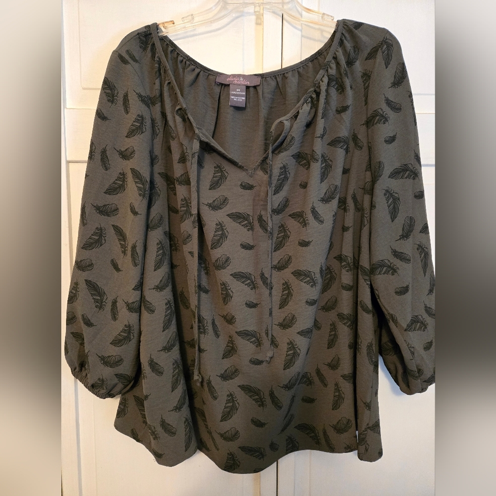 Peasant Blouse - Feather Design